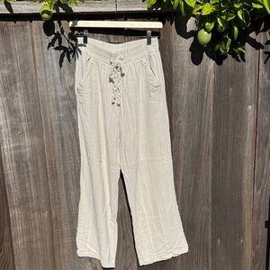 Women's Cream Drawstring Pants